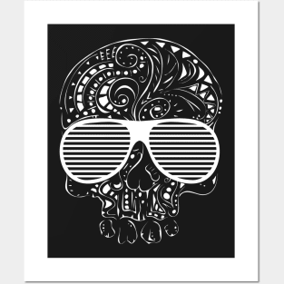 Limited Edition Tribal tattoo style gothic skull Posters and Art